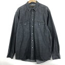 【古着】 Lee リー デニム ウエスタンシャツ Lサイズ 長袖 ブラック系 【中古】 n061521