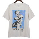 NARUTO SHIPPUDEN ナルト疾風伝 Tシャツ カットソー サイズL MADE IN HAITI 白 【中古】