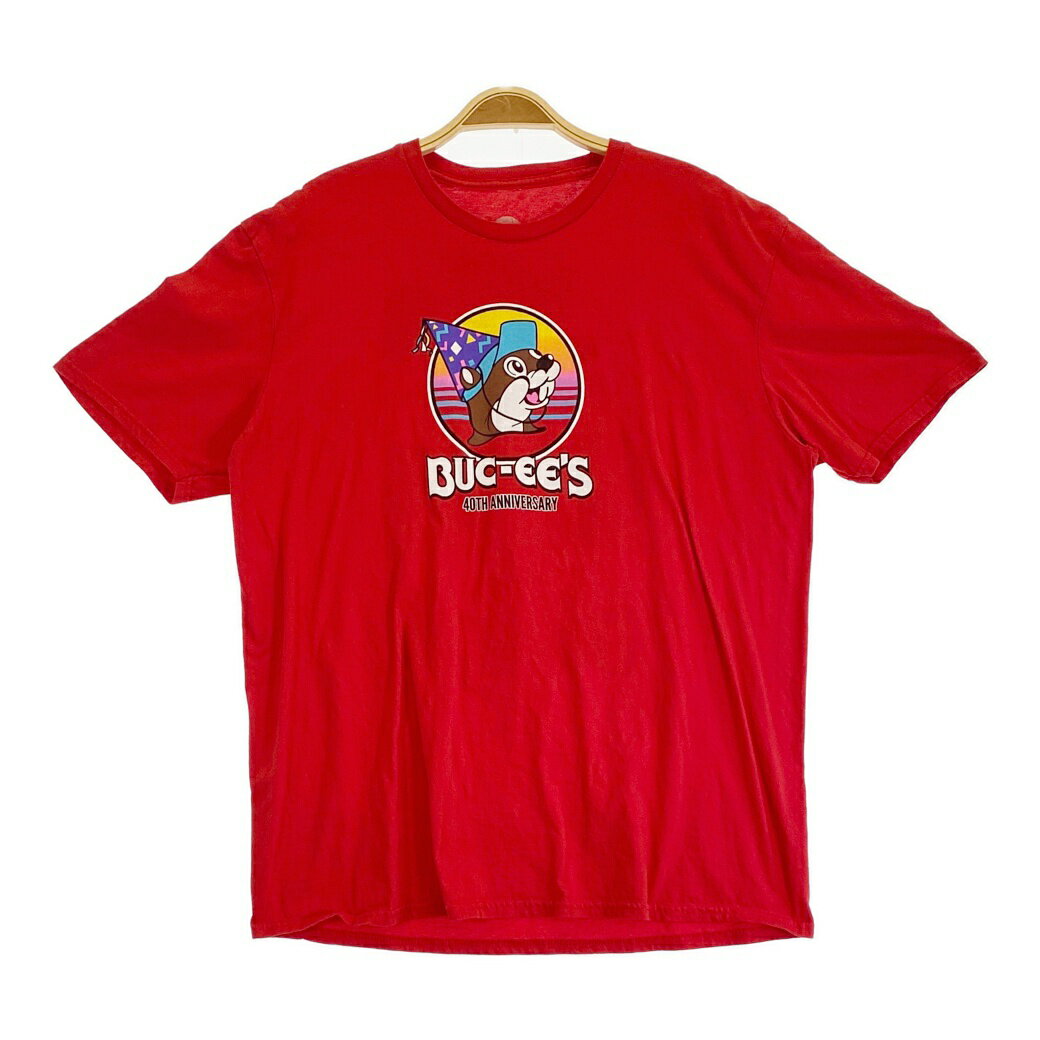 海外古着　バッキー　海外アニメ　キャラクターTシャツ Tシャツ カットソー サイズXL レッド 【中古】