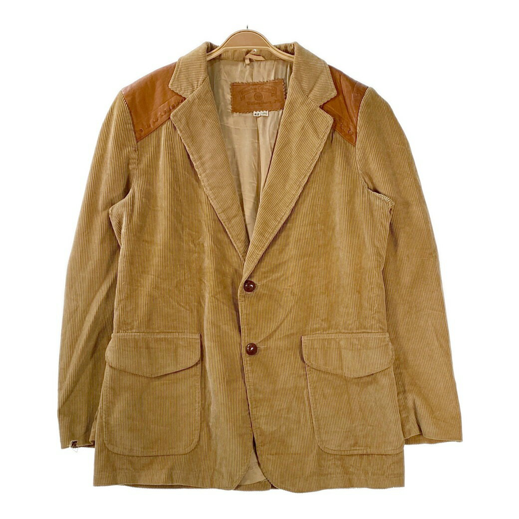 William Barry ウィリアムバリー 茶 ブラウン キャメル コーデュロイ レザー テーラードジャケット ジャケット 【中古】
