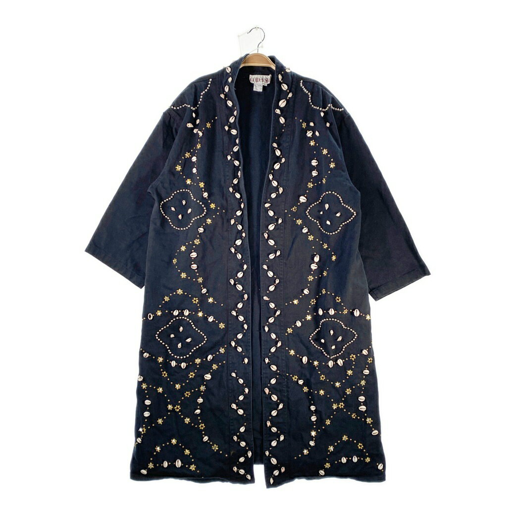 GOLDEN SEA 刺繍 シェル 貝殻付き ロング ブラック 黒 その他コート コート 【中古】