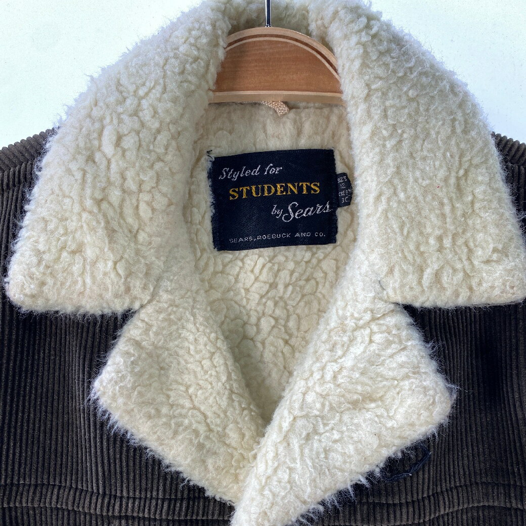 襟ボア コーデュロイ ダウンジャケット アウター サイズ12 ブラウン 【中古】