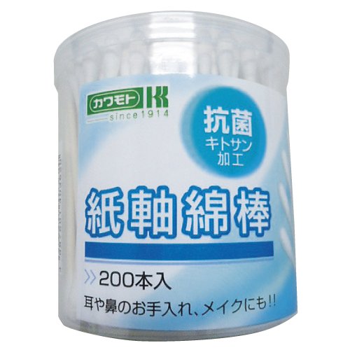 カワモト 抗菌紙軸綿棒 200本入