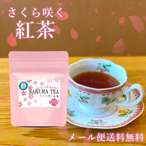 桜咲く紅茶 ティーバッグ 3g×7袋 さくら葉入 べにふうき 紅茶 国産 桜葉入 春の香り 桜紅茶 さくら紅茶 かわいい パッケージ