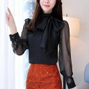 きれいめ レディース ファッション 韓国 ファッション レディース トップス ブラウス シャツ 夏 春 パーティー ブライダル ハイネック ギャザーディテール リボン