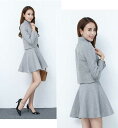 きれいめワンピース レディースファッション 韓国ファッション 大きいサイズ M/L/XL/2XL ツィードワンピース×ジャケット セットアップ Aライン ミニス...