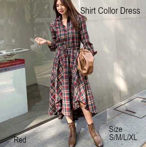 きれいめワンピース 30代 韓国ファッション レディース 大きいサイズ 小さいサイズ S/M/L/XL シャツワンピース ウエストリボン イレギュラーヘム 個性...