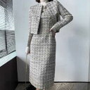 きれいめ レディースファッション ツィード セットアップ S/M/L/XL ツィードセットアップ 20代 30代 40代 50代 60代 70代 春服 秋服 冬...