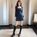 きれいめ レディースファッション ツィード ワンピース レディース S/M/L ツィードセットアップ シルエットが細く見えるタイトスカート ミニスカート 20代...
