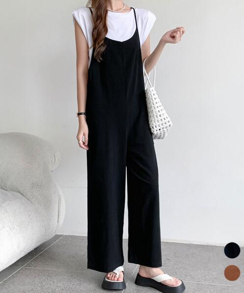 【即納】きれいめ レディースファッション オールインワン サロペットパンツ 20代 30代 40代 50代 ラフなワイドシルエット ワイドパンツ オーバーオール...