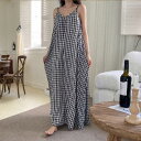 ゆったりと着れる 夏のロングきれいめワンピース 30代きれいめ レディース ファッション 大きいサイズ M〜4XL マキシ丈 コットン100% チェック柄