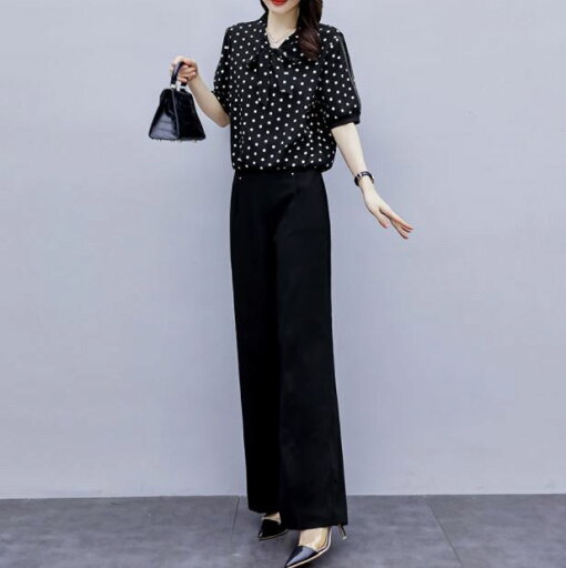 きれいな服 フォーマル セレモニースーツ オールシーズン シンプル上品 レディースファッション セットアップ ウエストマーク ワイドパンツ 黒 ブラック シフォン ドット柄 水玉模様 パンツスーツ ワイドレッグパンツ 長袖 袖ありスーツ きれいな服 フォーマル セレモニースーツ オールシーズン シンプル上品 レディースファッション セットアップ ウエストマーク ワイドパンツ 黒 ブラック シフォン ドット柄 水玉模様 パンツスーツ ワイドレッグパンツ 長袖 袖ありスーツ