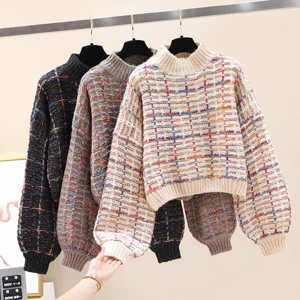 きれいめ レディースファッション ニットセーター 大きいサイズ S/M/L ハーフタートルネック シ