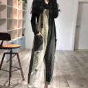 オーバーオール レディース デニム ゆったり 軽い 配色デニム サロペ デニム パンツ 40代 サロペット デニム 50 代 サロペット コーデ 大人 オールイ...