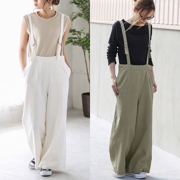 オーバーオール レディース デニム ゆったり 軽い サロペ デニム パンツ 40代 サロペット デニム 50 代 サロペット コーデ 大人 オールインワン ワイドパンツ レディース デニム フロントボタン 前ボタン ロング ゆったり 体型カバー 細見え 着やせ オールシーズン 4色