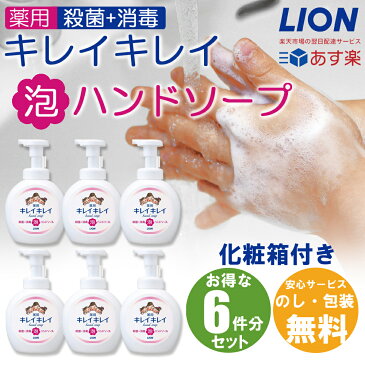 【あす楽】在庫あり キレイキレイ 6 件分 ウイルス対策 除菌 殺菌 消毒 ノンアルコール 薬用 ハンドソープ 泡 引越し 引っ越し 挨拶 ギフト 退職 転勤 御礼 お礼 粗品 日用品 消耗品 風邪予防 ライオン LION 新築工事 リフォーム 地鎮祭