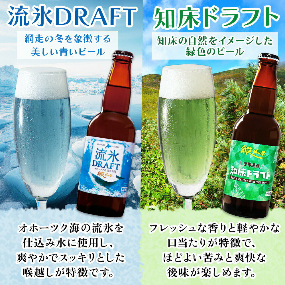 北海道ギフト 網走ビール＆牛しぐれ計4瓶 流氷 知床ドラフト 緑青 牛しぐれ煮 国産牛肉 おみやげ 北海道 ビール おつまみ セット お酒 食べ物 送料無料 冬ギフト ビール ハワイトデー プレゼント お取り寄せグルメ 内祝いお返し 北国からの贈り物