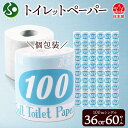 トイレットペーパー 100m シングル 36ロール/60ロール 青ラベル 紙 ペーパー 日用品 消耗品 リサイクル 再生紙 無香料 厚手 ソフト 長尺 長巻きトイレ用品 備蓄 ストック 非常用 生活応援 川一製紙 送料無料 岐阜県【 美濃市 】