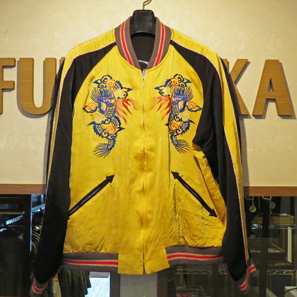 新作　テーラー東洋 港商 実名復刻　TAILOR TOYO　スーベニアジャケット・スペシャルエディション EGLE X DRAGON【TT14851】イエロー【スカジャン】【鷲　龍】【日本の文化】【東洋エンタープライズ】
