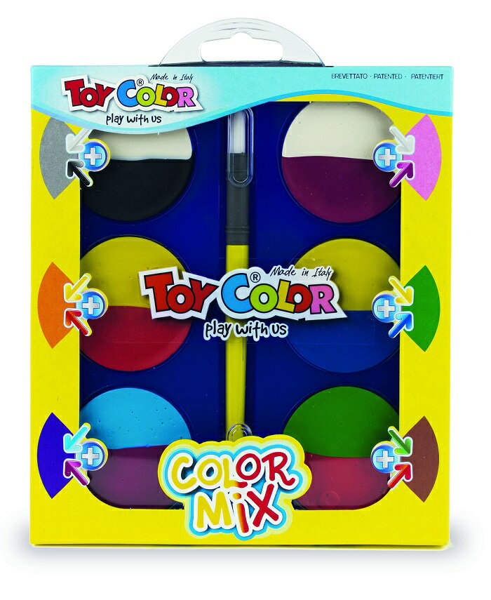 64 送料無料 絵具 プレゼント 絵の具 幼児用 ミックスカラー イタリア製 おもちゃ 絵の具セット 12色 画材 かわいい プレゼント 女の子 男の子 クリス...