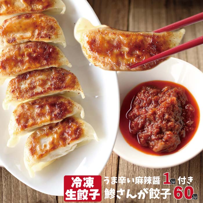 鯵さんが餃子 60個と麻辣醤1個付おすすめ 人気の冷凍餃子 ご飯のお供 お取り寄せ 焼き餃子 ギフト 贈答 おうちご飯 ヘルシーで人気 父の日 お歳暮 お年賀 お中元 母の日 ギフト 贈物 千葉 ご当地 グルメ 年配 お年寄り ワインにあう ビールにあう おつまみのサムネイル
