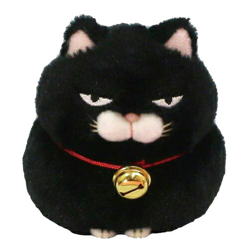 ひげまんじゅう猫 ぬいぐるみ　黒豆　黒猫（ねこ/ネコ）[宅配便配送（メール便とネコポスは不可）]のサムネイル