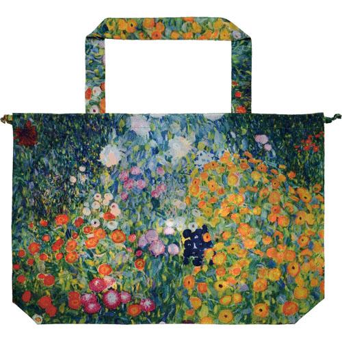 【名画シリーズ】レインバッグカバー クリムト フラワーガーデン（エコバッグ/サブバッグ/絵画）【メール便対応】のサムネイル
