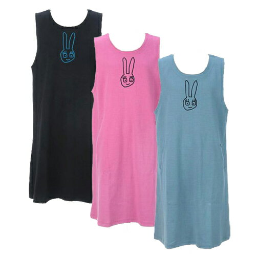 マタノ アツコ Atsuko Matano ゆるうさ 袖なし ルームウェア エプロン(ノースリーブ 部屋着 パジャマ エプロン ワンピース)【送料無料(沖縄県・...