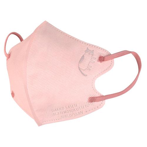 【送料無料】【25枚入り】不織布 立体マスク なごなごさん 猫 ねこ柄 ホワイト・ピンク・イエロー・ネイビーブルー ふつうサイズ 猫柄25枚セット(同色5枚×5袋）（花粉 ウイルス対策 三層構造 使い捨てマスク )【メール便対応】※送料込み価格