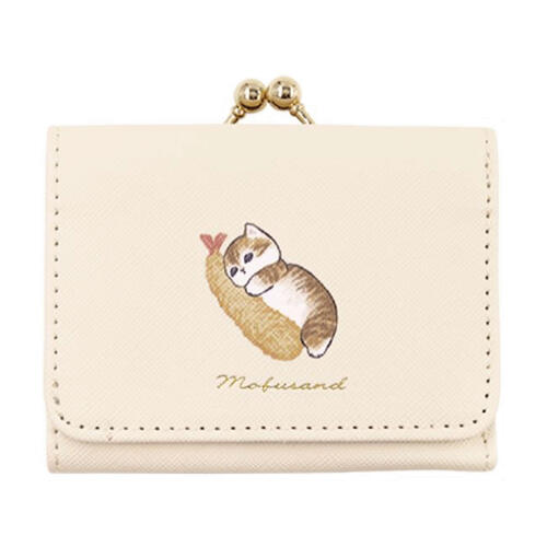 mofusand モフサンド コンパクト財布 ワンポイント えび ピンク（ギフト プレゼント 贈り物 誕生日 進級 進学 入学 お祝い エビフライ ねこ 猫 ネコ 三つ折り財布 ミニ財布 プレゼント ギフト）【メール便対応】のサムネイル