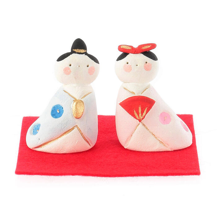 【日本製】 弥生窯 よりそいミニ雛（置物 インテリア ひな人形 ひな祭り ギフト プレゼント 贈り物 お祝い 出産祝い 初節句）[宅配便配送（メール便とネコポスは不可）]