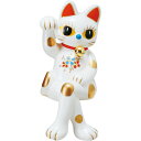 【SUN ART】ラッキーキャット大 貯金箱 白(コインバンク ねこ ネコ 猫 置物 飾り インテリア)【送料無料(沖縄県・離島は除く)】