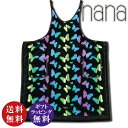正規品【横浜ナナ 湘南ナナ】nana エプロン バタフライ・チラシ柄 蝶 ブラック(NANA ナナ タオル地 前かけ)【送料無料(沖縄県・離島は除く)】