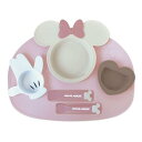 Disney ディズニー ミニー アイコンランチプレート ピンク ベビー食器セット(電子レンジOK 食洗機 乾燥機可能)