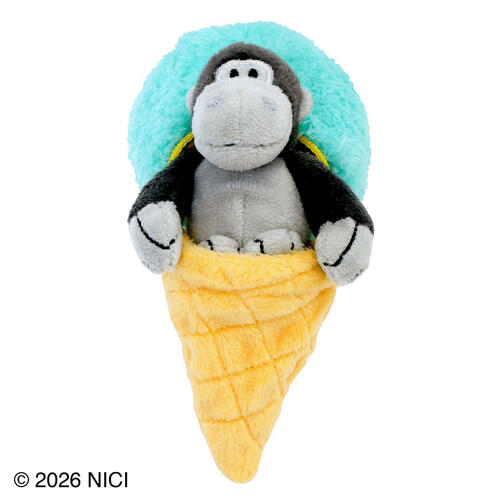 【送料無料】NICI BB アイスクリーム 6cm ミント＋ゴリラ（ ギフト プレゼント 贈り物 誕生日 お礼 御祝 マスコット キーホルダー ぬいぐるみ チョコミント ゴリラ）【メール便対応】