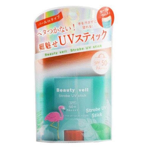 【送料無料】ビューティヴェール ストロボ UVスティック 20g フローラルムスク Beauty veil（スティックタイプ 日焼け止め 微細パール配合 化粧下地 SPF50+・PA++++ 顔・体用 パラベン、アルコールフリー）【メール便対応】※送料込み価格