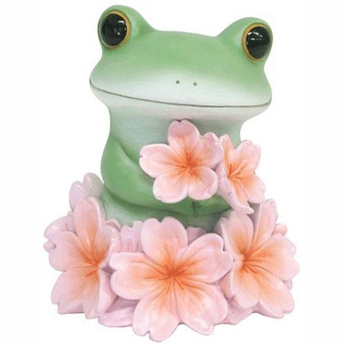 コポー Copeau 桜に囲まれる カエル（かえる/置物/インテリア）[宅配便配送（メール便とネコポスは不可）]のサムネイル