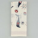 布ごよみ 【日本製】コンテックス 花火でカンパイ うすいかるいながい てぬぐいタオル(手ぬぐい 片面ガーゼ フェイスタオル ギフト プレゼント 贈り物 誕生日 母の日 お礼 お祝い 新生活)【メール便対応】3枚まで