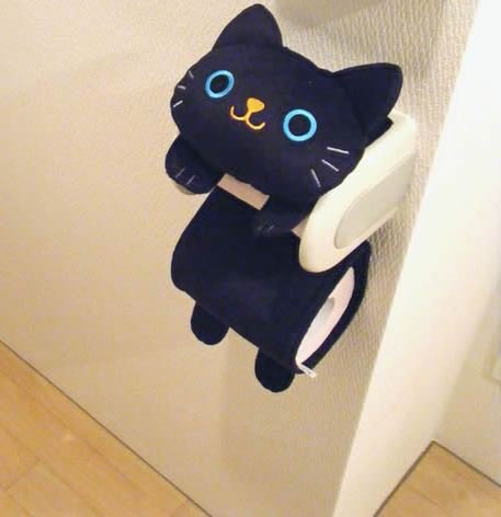ねこのしっぽの物語 ネコのロールペーパーホルダー　黒猫　（トイレットペーパーホルダー　黒猫）[宅配便配送（メール便とネコポスは不可）] fuseya-note-10010556 セレジオーネ(インテリア雑貨) サンプル画像2
