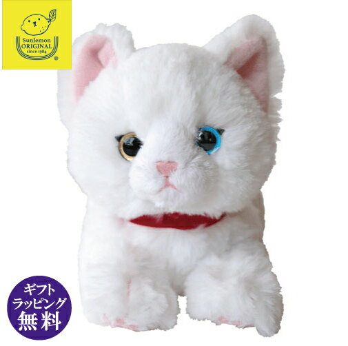 Rakuten - 猫のぬいぐるみ ひざねこSS オッドアイ・ホワイト （白猫 シロネコ 子猫 ギフト プレゼント 贈り物 誕生日）[宅配便配送（メール便とネコポスは不可）]