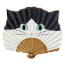 NATTI 扇子 ハチワレ ねこ 猫顔 (natti 扇子 ナッティ) ケース付き ストラップ付き グローバルアロー (軽量 軽い おしゃれ アウトドア スポーツ観戦 ギフト 母の日 ホワイトデー 和小物 和装小物 ) 【メール便対応】