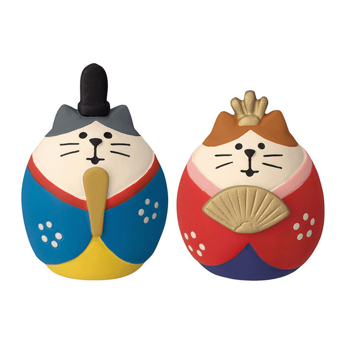 concombre コンコンブル 猫雛 ペアセット 雛祭り 雛人形（ねこ 2体1セット)[宅配便配送（メール便とネコポスは不可）]