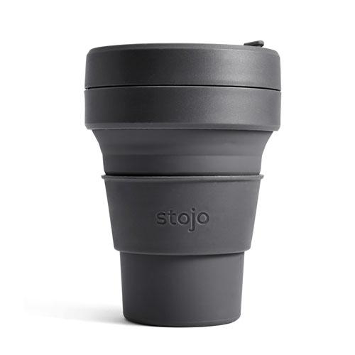 stojo ポケットカップ 355ml カーボン(NY発エコカップ/折り畳み/持ち運び/コンパクト）[宅配便配送（メール便とネコポスは不可）]