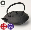 南部鉄器【盛栄堂（及源/OIGEN）】鉄急須　平型糸目 0.4L (E-159)【送料無料（沖縄県・離島は配送不可）】