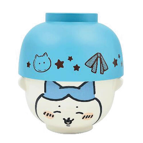 ちいかわ 汁茶碗セット ハチワレ ブルー（ナガノ お椀 お茶碗 飯椀 ご飯茶碗 ギフト プレゼント 誕生日 入学祝 入園祝）[宅配便配送（メール便とネコポスは不可）]のサムネイル