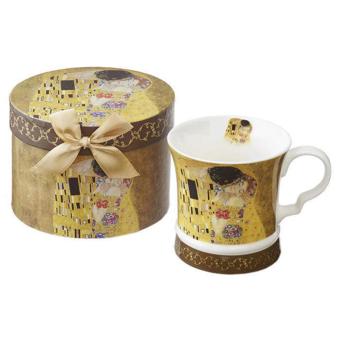 ギフトBOX入り マグカップ グスタフ・クリムト 接吻 37735（KISS キス 母の日 カップ 引越祝い 新生活 入学 入園 進級祝い 就職 ギフト 贈り物 プレゼント Christmas クリスマス）[宅配便配送（メール便とネコポスは不可）]