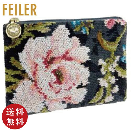 【正規品】FEILER（フェイラー）コーラルチャームプティ 平ポーチ　ベージュ（CCP212010）【メール便対応】【お取り寄せ商品（2週間前後）】