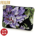 【正規品】FEILER(フェイラー) コロナリア 平ポーチ ブラック(CRN192036)【メール便対応】