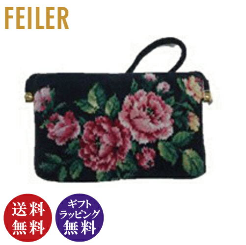 ショルダーバッグ 【正規品】FEILER（フェイラー）ローズアダージョ ヨコ型ショルダーバッグ ネイビーブルー（ROA212028）(母の日 誕生日 お祝い ギフト 贈り物 プレゼント】【送料無料（沖縄県・離島は配送不可）】