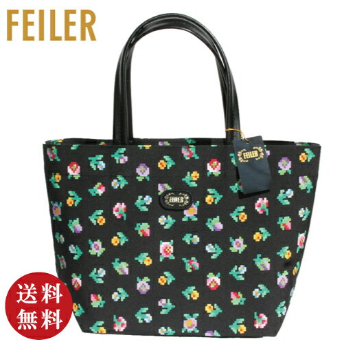 フェイラー ハンドバッグ（レディース） 【正規品】FEILER（フェイラー）プティフローリストファイユ　ショッピングバッグ（トートバッグ/サブバッグ）ブラック【メール便対応】